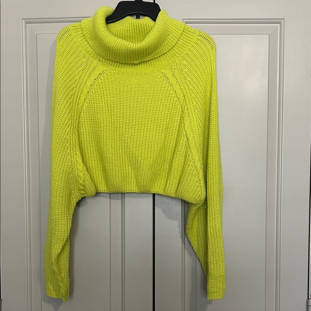 Fashion Nova Neon Yellow Turtleneck Sweater
